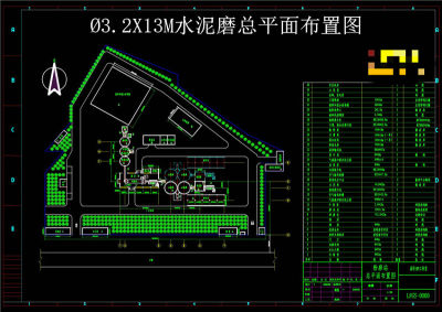 水泥磨总平面布置图CAD机械图纸