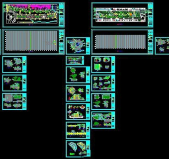 某花园多类小品及铺装的CAD施工详图