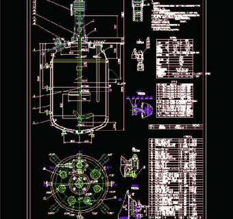 5000L搪玻璃闭式搅拌容器CAD图纸