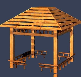 景观四角亭CAD施工详图