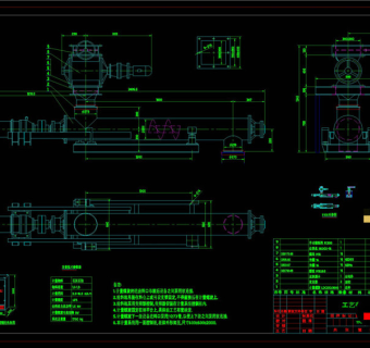 石灰石粉螺旋秤CAD机械图纸