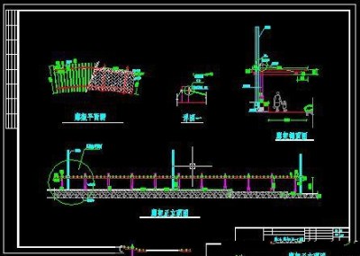 单边廊架花架CAD施工详图大样图