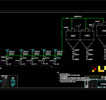 仓泵输灰系统流程图CAD机械图纸