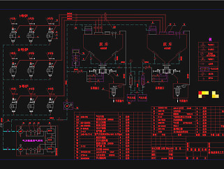 仓泵输送系统工艺布置图CAD机械图纸