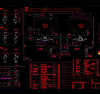 仓泵输送系统工艺布置图CAD机械图纸