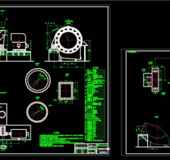 川矿球磨机两张总图CAD机械图纸