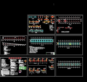 钢筋混凝土框架桥梁整套cad结构设计