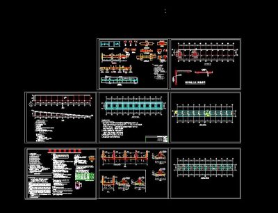 钢筋混凝土框架桥梁整套cad结构设计