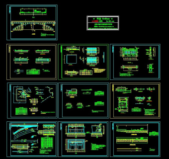 钢架拱型桥全套CAD图纸设计