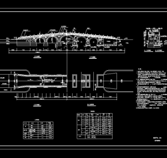 五跨大石拱桥结构cad施工图
