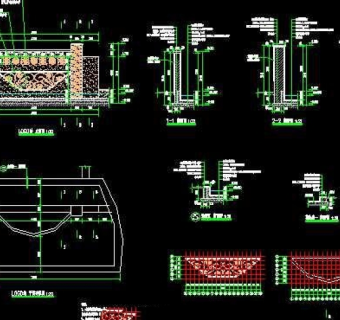 入口标志墙LOGO墙水景墙CAD施工详图