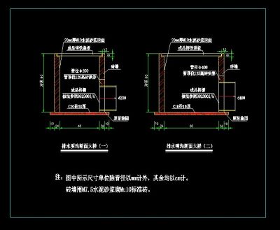 排水明沟cad大样设计施工图