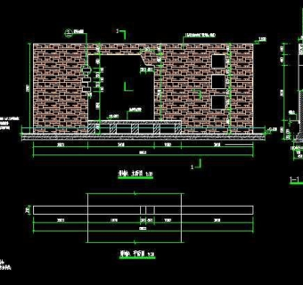 亲水景墙CAD施工详图