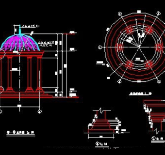 欧式亭CAD施工详图