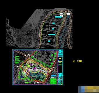 某药厂研发中心cad施工总平面图