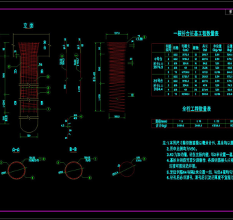 桥台桩基钢筋构造cad图纸