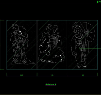 墙面壁画cad图纸