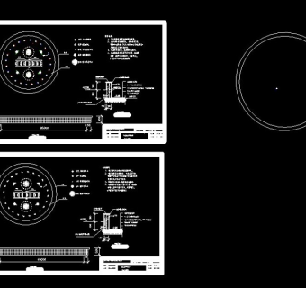 圆形喷泉cad施工设计图纸