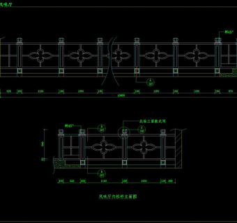 餐厅楼房围栏cad图纸