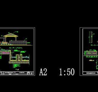 小区景观墙面及凉亭整套cad施工设计