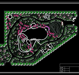 小游园绿化cad设计图