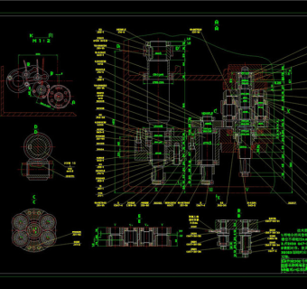 差动机构cad机械工业图纸