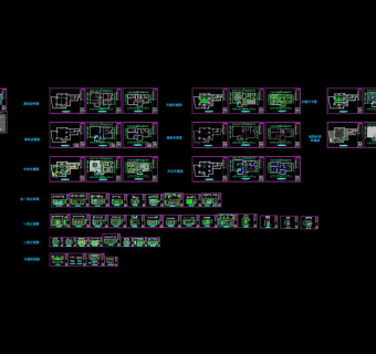 蓝湖郡别墅装饰施工图cad图纸