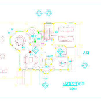 高尔夫别墅cad图纸