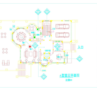 高尔夫别墅cad图纸