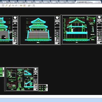 古代城门楼cad建筑施工设计整套图纸