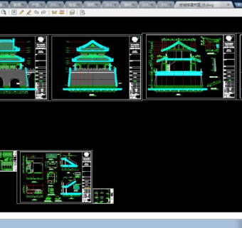 古代城门楼cad建筑施工设计整套图纸