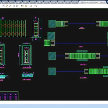 几套伸缩门CAD设计图3D模型