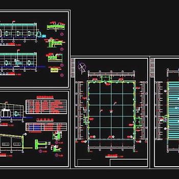 门式刚架小厂房CAD全套装修图纸