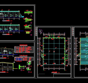 门式刚架小厂房CAD全套装修图纸