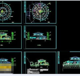 经典中式餐厅cad建筑施工设计图纸
