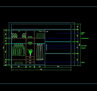 室内装修衣柜cad设计图纸
