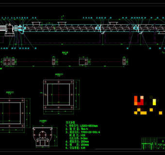 螺旋输送机外观图CAD机械图纸