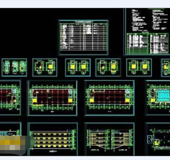 学校食堂及教学楼cad整套施工设计图