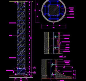 大理石包柱cad详细设计图