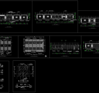 汉餐大厅天花平面布置图cad图纸