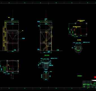 立方渣仓CAD机械图纸