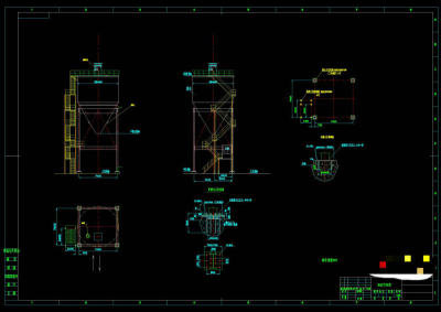 立方渣仓CAD机械图纸