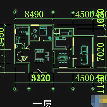 二层别墅设计图纸cad