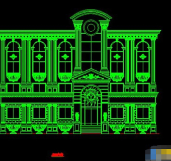 二层欧式建筑cad设计图