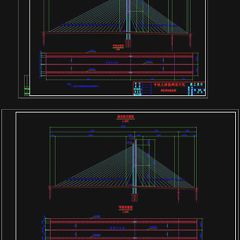 斜拉桥结构总图CAD图纸
