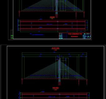 斜拉桥结构总图CAD图纸