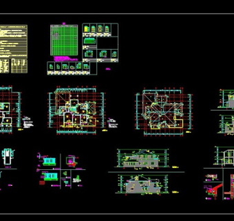 一套中型别墅家装cad设计图
