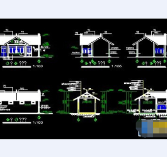 仿古公厕建筑图纸cad