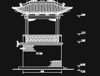 古建筑寺庙钟鼓楼样式cad设计图纸