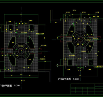 园林广场cad图素材